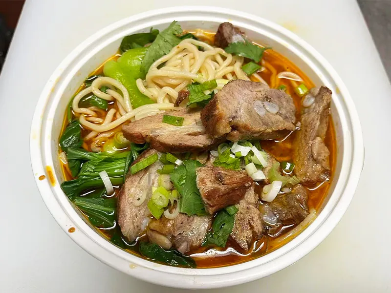 Juicy spare rib noodle soup at Liuji Szechuan Noodle House BK, a Chinese Restaurant in New York
